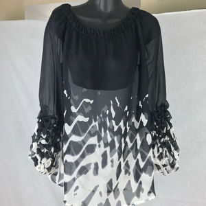 Per Se Women's Tunic Silk blouse New Sz 6 Top